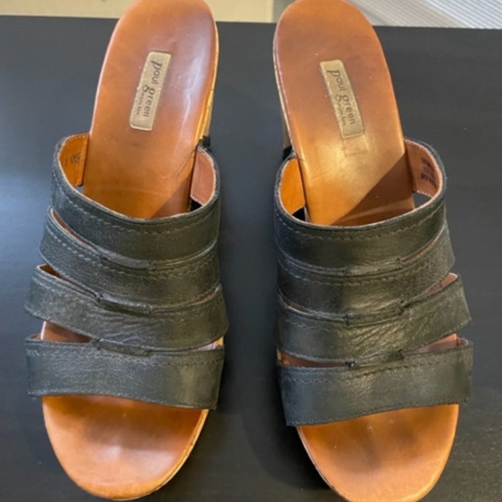 Paul Green cork wedge sandals, size 9